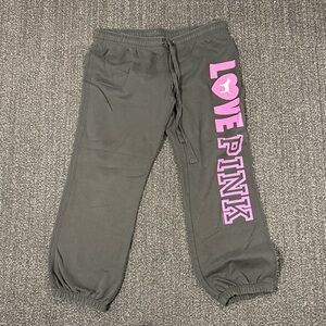 Victoria's Secret Kids Black Joggers with Pink Logo